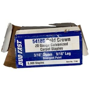 Duo Fast 5418D 9/16-Inch by 20 Gauge 3/16 Crown Gold Staples, 5000 Count